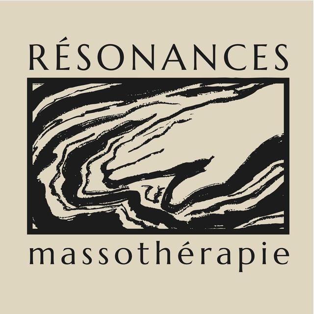 resonances logo, an abstracted black and white drawing of a hand with waves coming off of it.
